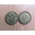 GB 1942 George VI Brass Threepence 3d Coin