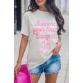 White Support Your Local Cowgirls Boots Print C...