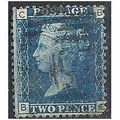 1858 SG47 2d Blue Plate 14 Good Used Check Lett...