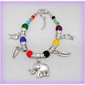 Tibetan Hill Tribe Silver Tone Elephant Charm B...
