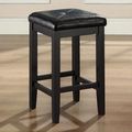 Set of 2 - Black 24-inch Backless Barstools wit...