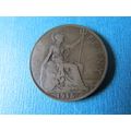 1915 GEORGE V ONE PENNY FREE POST.
