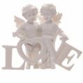 Beautiful White Cherubs Holding LOVE Figurine O...
