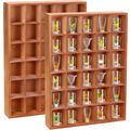 2 Pcs Shot Glass Display Case, Brown Wooden Sho...
