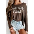 Desert Palm Champagne Please Graphic Sweater