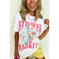 White FLOWER MARKET Graphic T Shirt