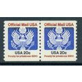 O135 20c Eagle Fine MNH Pair Q1244