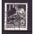 GERMANY EAST 1953 MINER 1pf BLACK FINE USED