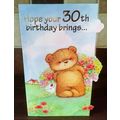 30th birthday card - Woolly Bear - #022