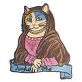 Cat Medieval Sew on Patch 18cm x 23cm Embroider...