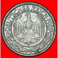 Ⰶ EAGLE (1927-1938): GERMANY ★ 50 PFENNIGS 1937...