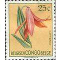 BELGIAN CONGO, FLOWER, Littonia lindenii, orange 1952, 29mm, #2