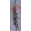 Silver orange necklace