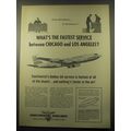 1959 Continental Airlines Ad - Fastest service between Chicago and Los Angeles