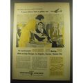 1959 Continental Airlines Ad - Soft lights, soft music, golden champagne