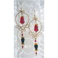 Earrings #jb003 beaded gold metal wire 3.25 inc...