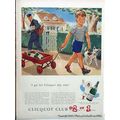 CLICQUOT CLUB 1942 GINGER ALE boy red wagon dog...