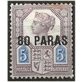 British Levant 1887 SG5 80pa on 5d Purple & Blu...