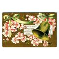 c1909 Christmas Bell Ribbon Pink Cherry Blooms ...