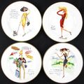 NOS Sakura Glamour Girls Set of 4 8-1/4" Salad ...