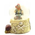Pirate Snow Globe with Blue Coat and Treasure M...