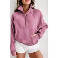 Phalaenopsis Fleece Lined Zip Up Stand Collar T...