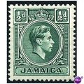 Jamaica 1938 SG121 1/2d Blue-Green Mounted Mint