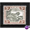 MALAYA 1900 3c TIGER GREY & BROWN SG 16a M/MINT