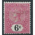 Ceylon 1899 SG258 6c Rose & Black Mounted Mint.. .