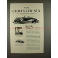 1930 Chrysler Six Convertible Coupe Ad - NICE!!