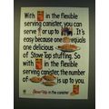 1990 Stove Top Ad - the flexible serving canister