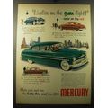 1950 Mercury Cars Ad - Livelier on the green light