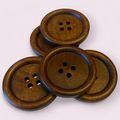 30mm Large Brown Wooden Buttons 4 Hole Sewing K...