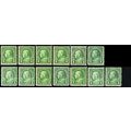 581, Mint F-VF NH 1¢ THIRTEEN PO FRESH Stamps C...