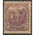 Barbados 1921 SG213 3d Purple/Pale Yellow Mount...
