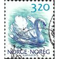 NORWAY, BIRD, Mute Swan, aqua & blue 1990, 3.20...