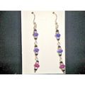 Black purple blend & clear crystal spacer 925 s...