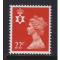 NI55 22p Orange-red NORTHERN IRELAND - Unmounte...