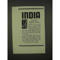 1938 India Tourism Ad - Land of Fabled Luxury
