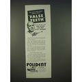 1940 Polident Denture Cleaner Ad - False Teeth