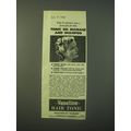 1940 Vaseline Hair Tonic Ad - Take 8 minutes on...