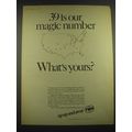 1968 TWA Airlines Ad - 39 is our magic number What's yours?