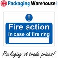 MA090 FIRE ACTION IN CASE OF FIRE RING SIGN WOR...
