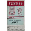 1975 programme West Ham v. Burnley