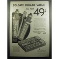 1933 Colgate Dental Cream and Toothbrush Ad - C...