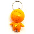 2" Orange Emoji with Light Keychain Charm Fob P...