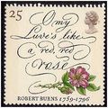 GB 1996 Death 200th Robert Burns 25p Wild Rose ...