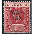 St Lucia 1916 SG89 1d Scarlet WAR TAX Mounted M...