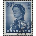 HONG KONG, Queen Elizabeth II, blue 1962, 30c