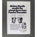 1971 Wheat Germ Ad - Mickey Mantle, Pancho Gonzales